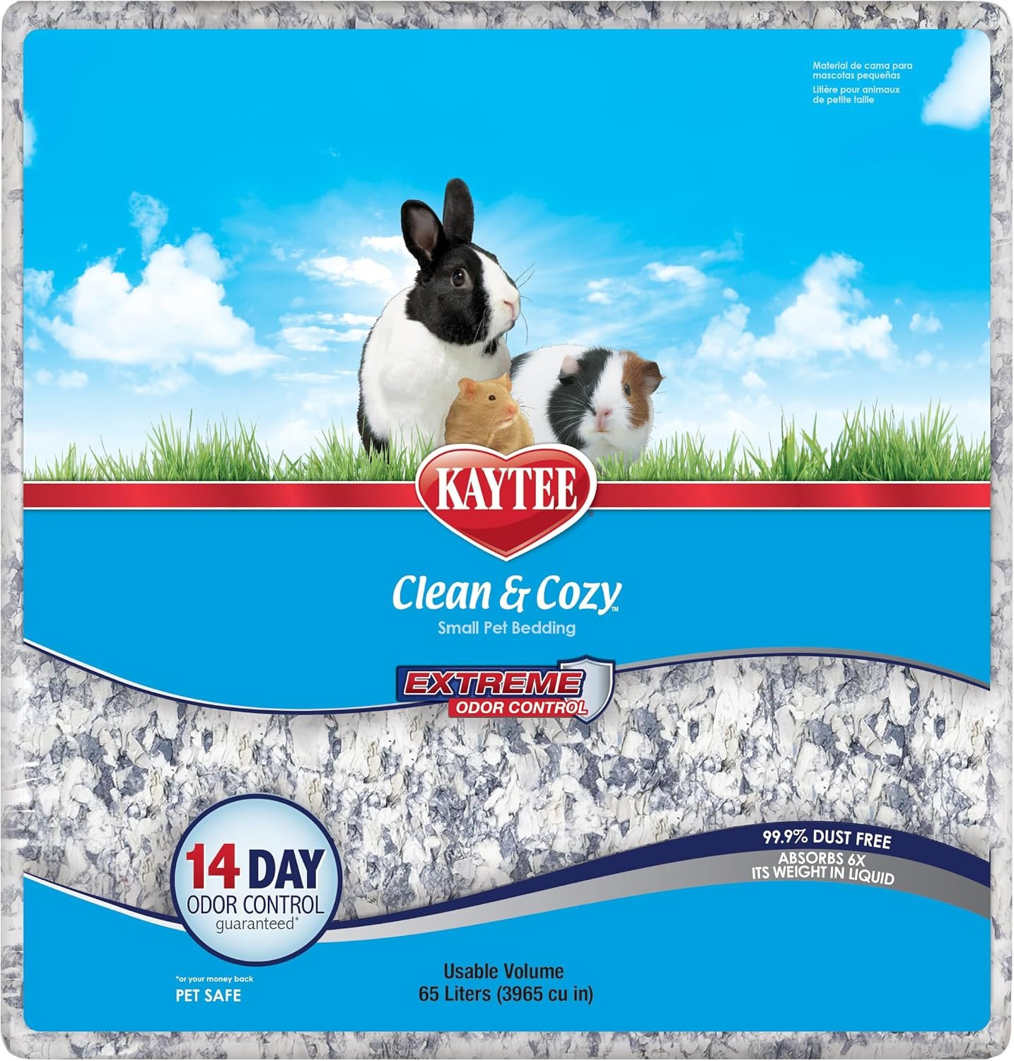 Kaytee Clean & Cozy Extreme Odor Control Bedding, Made for Small Animals, 65 Liters