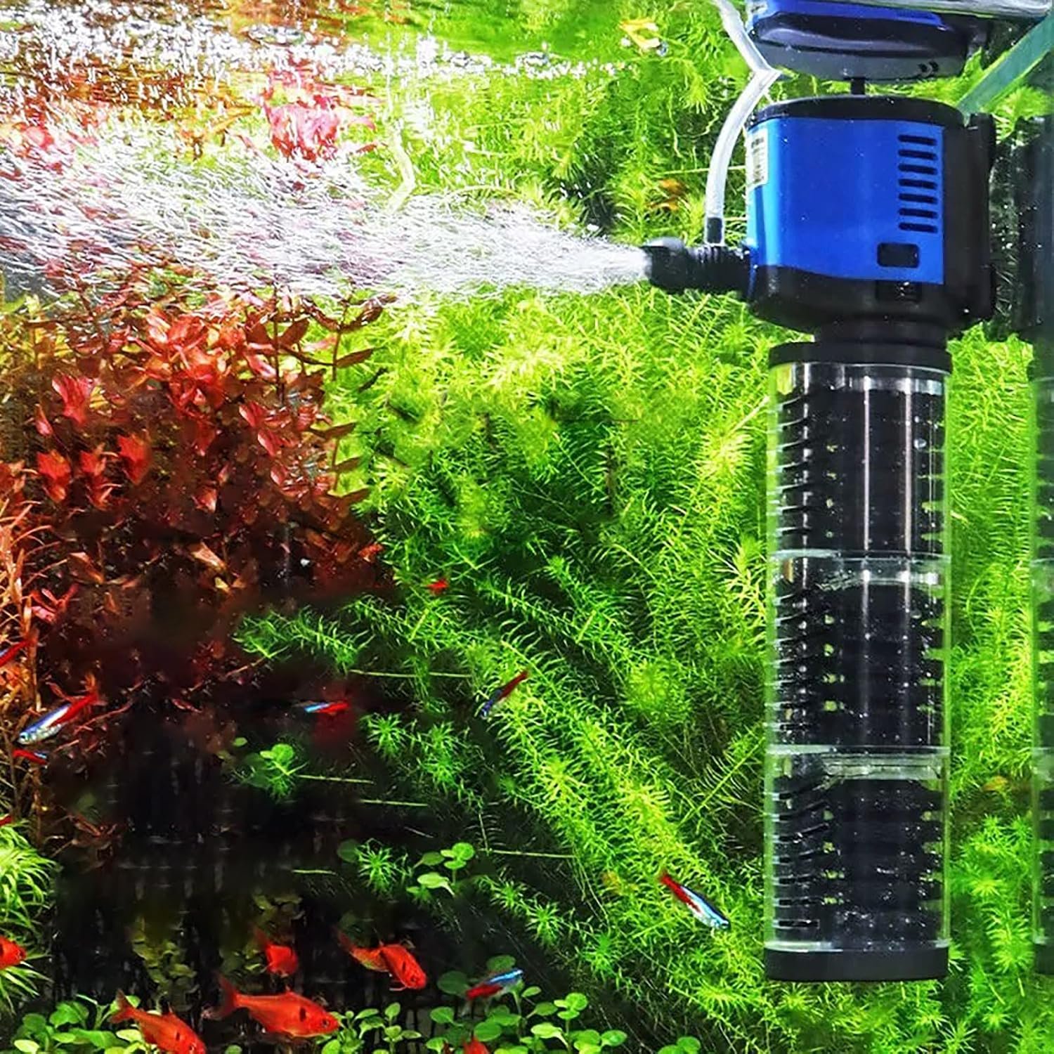 Fish Tank Filter Powerful 400GPH for 75-200 Gallon Large Aquarium Small Pond Fountain, Wave-maker Submersible Water Pump Turtle Tank Filter for Saltwater & Freshwater System