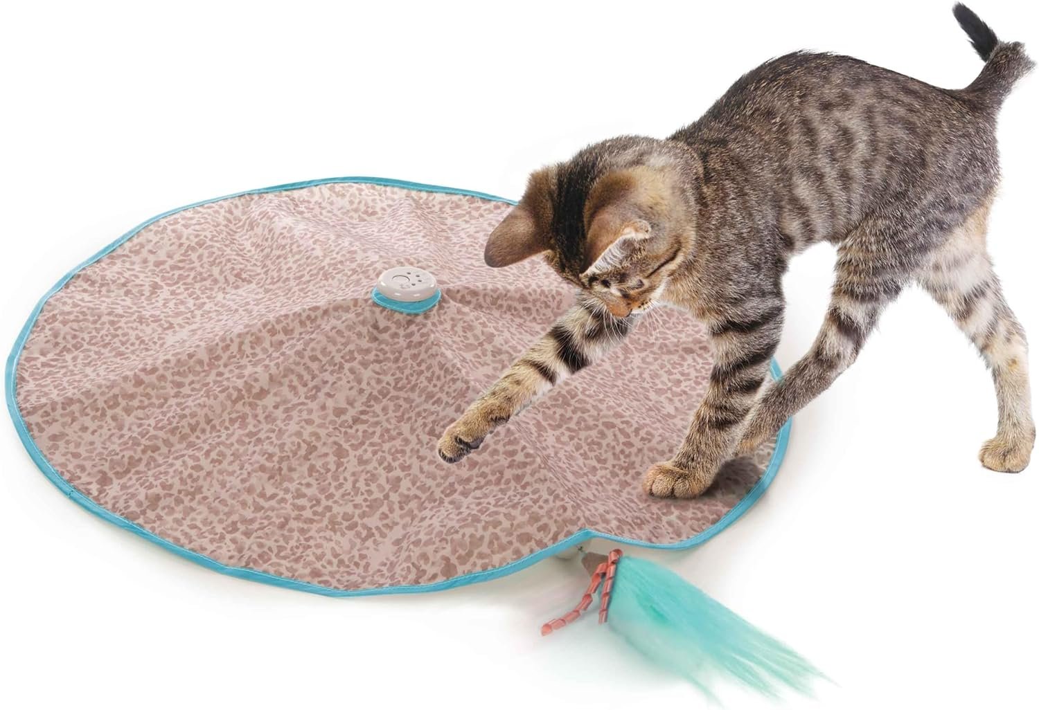 SmartyKat Hidden Hijinks Toy for Indoor Cats & Kittens, Electronic Interactive Motion Toy, Featuring Teaser Wand, Plus Replaceable Batteries Included