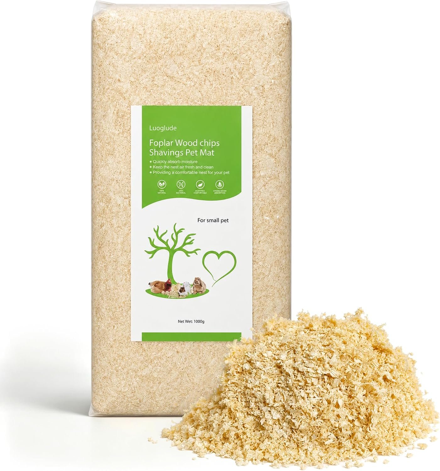35oz Natural Aspen Wood Pet Bedding – Low Dust, Odor Control & Ultra Absorbent Shavings for Hamsters, Parrots, Guinea Pigs & Small Animals