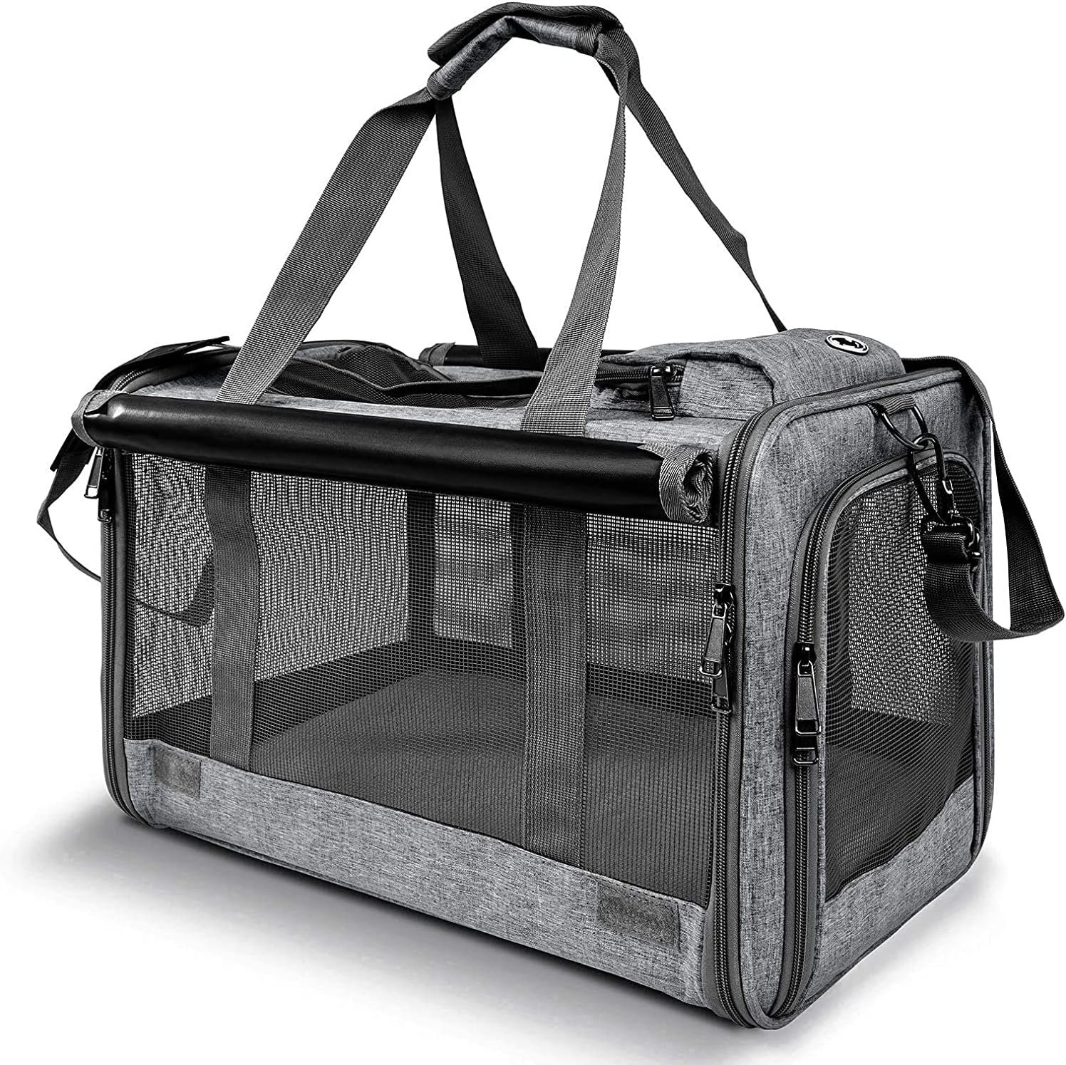 GAPZER Pet Carrier for Large Cats up to 20lbs Soft-Sided Privacy Protection | Pet Crate for Medium to Big Kitten Small Puppy Transport, Washable Dog Cloth Carry Bag Home Outdoor Car Travel, Vet Visits