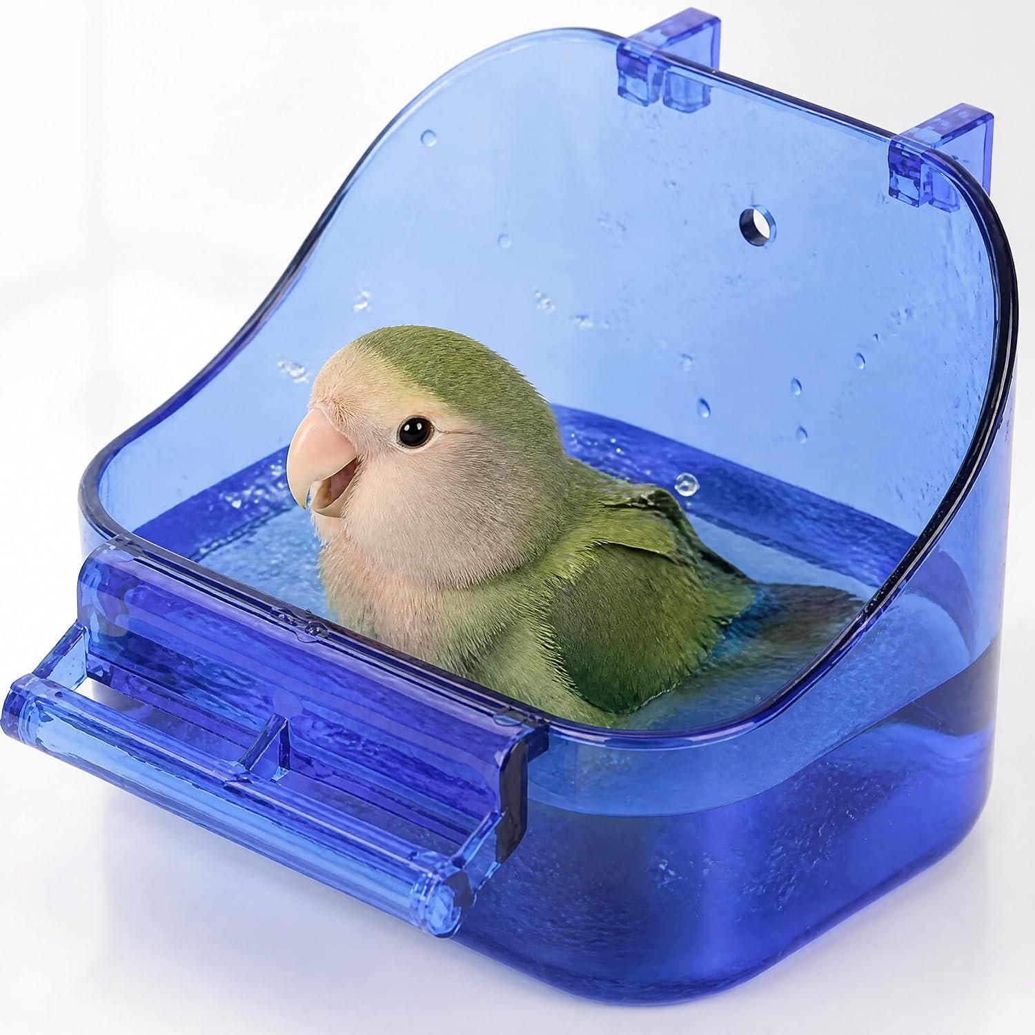 YJJKJ Pet Bird Bath Box, Bird Caged Parrot Bathing Tub, Bird Cage Accessory Bathing Tub Bath for Small Brids Parakeet Canary Budgerigar Lovebirds (Random Color)