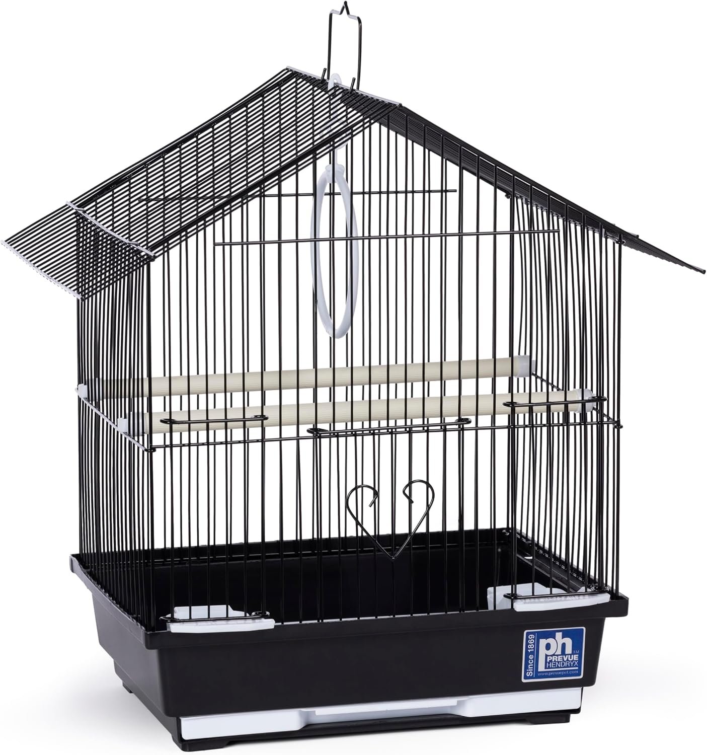 Prevue Pet Parakeet Manor Bird Cage with Handle – Versatile Carrier for Home or Travel, Small Bird Accessories, Easy Storage, Ideal for Canaries, Budgies, Finches, Parakeets, and More – Black