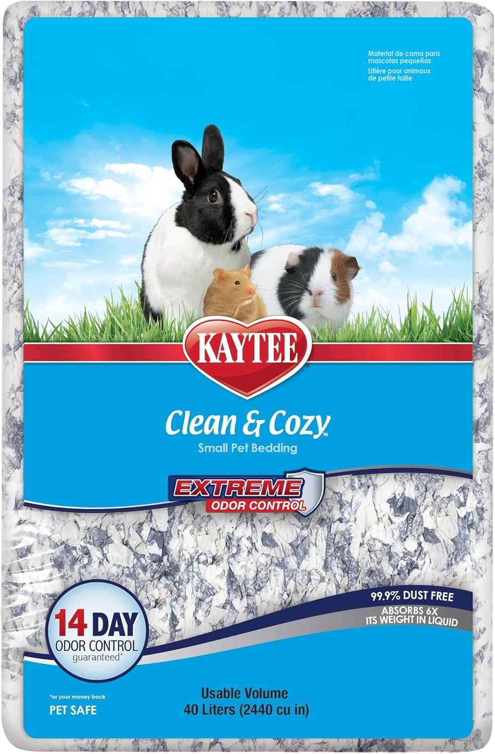 Kaytee Clean & Cozy Extreme Odor Control Bedding, Made for Small Animals, 40 Liters