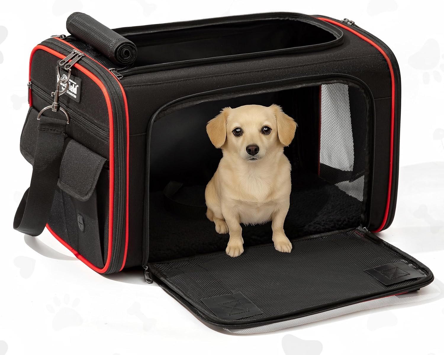 EliteField Soft-Sided Pet Carrier for Cats & Small Dogs (3-Year Warranty) | Airline Approved, Waterproof, Scratch-Resistant Mesh, Removable Support Bed, Built-In Leash, Suitcase Sleeve, Seat Belt Loops