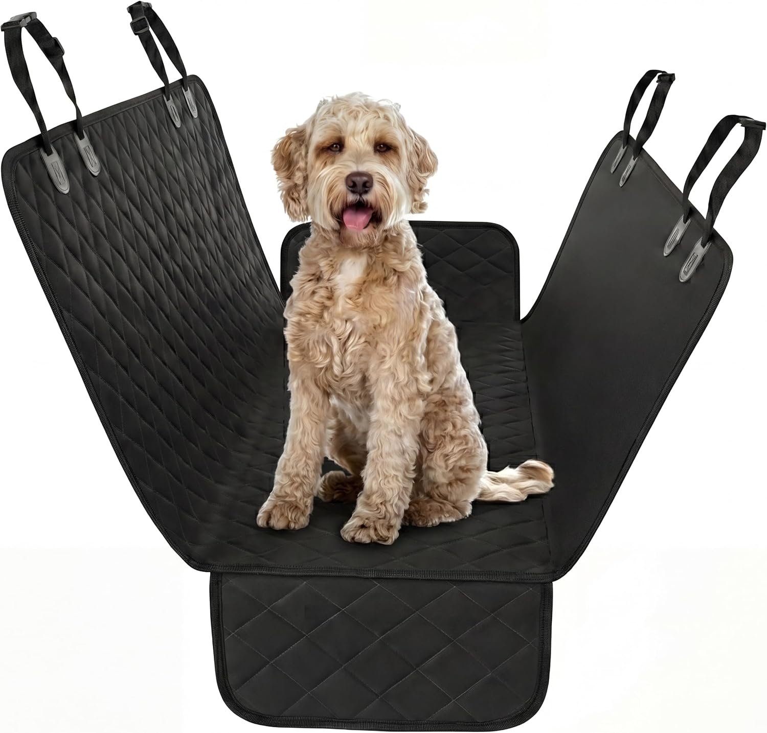 Active Pets Black Standard Dog Car Hammock Back Seat Cover, Waterproof Backseat Cover Protector for Truck Bench Rear of Sedans or SUVs, Essential Pet Supplies Vacuum or Wipe Clean, Machine Washable