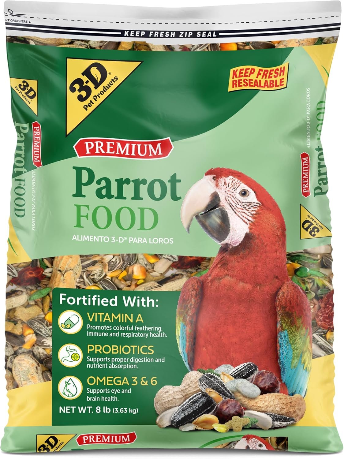 3-D Pet Products Premium Bird Seed, Parrot Food for Large Birds