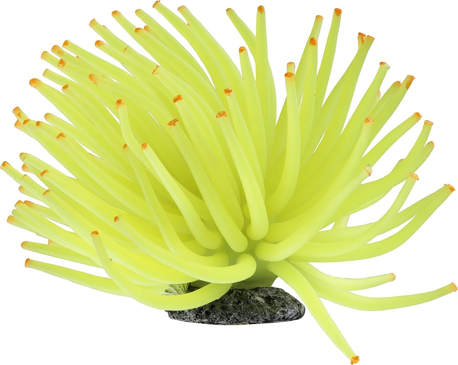 GloFish Yellow Anemone Ornament, Detailed Aquarium Ornament, Creates A Glowing Effect