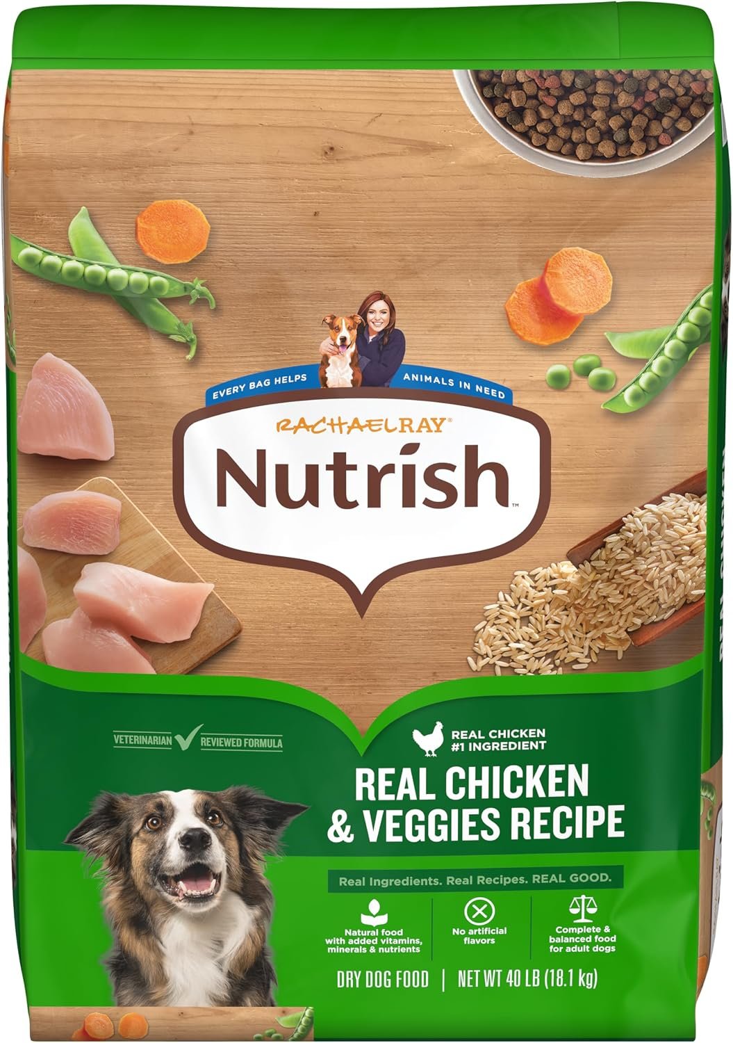 Nutrish Dry Dog Food, Real Chicken & Veggies, 40 lb. Bag (Rachael Ray)