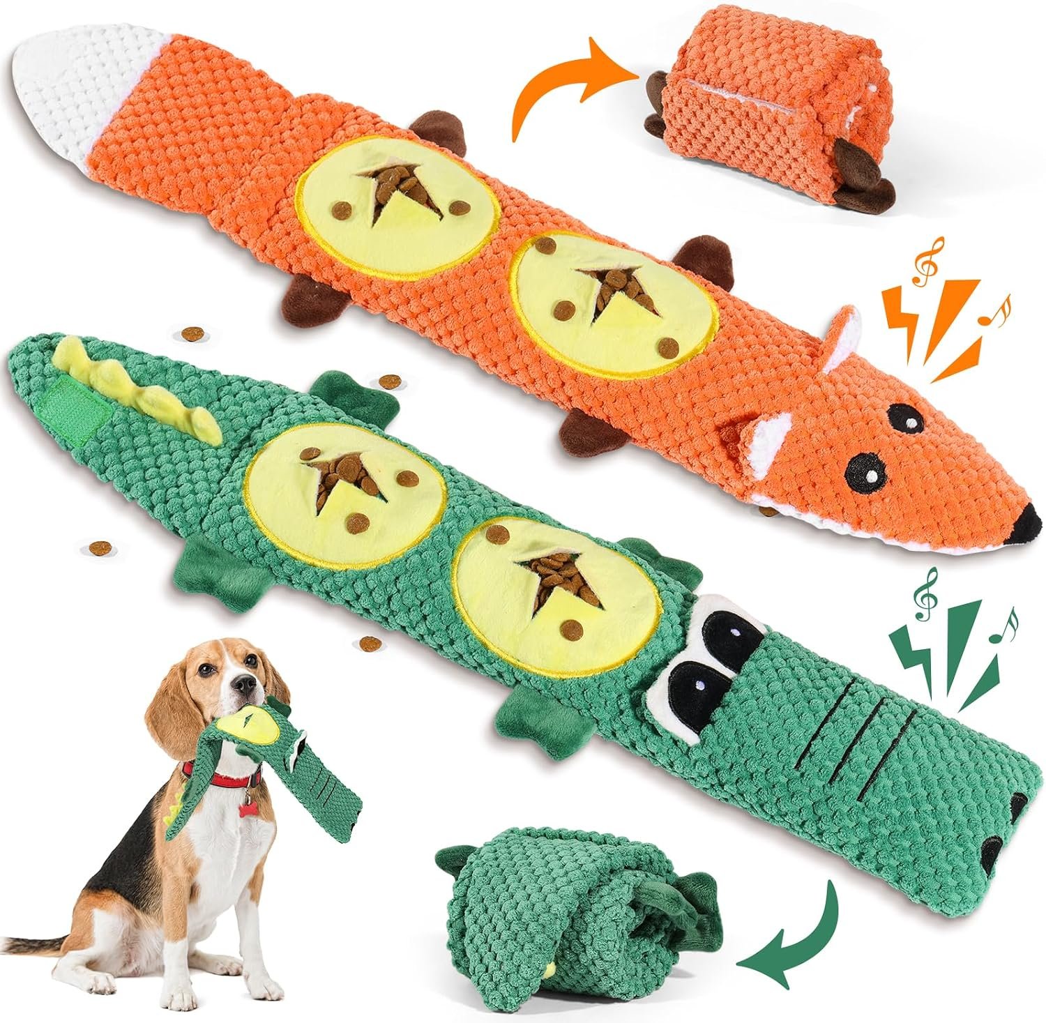 2-Pack Aggressive Chewer Toy, Squeaker & Puzzle, No Stuffing