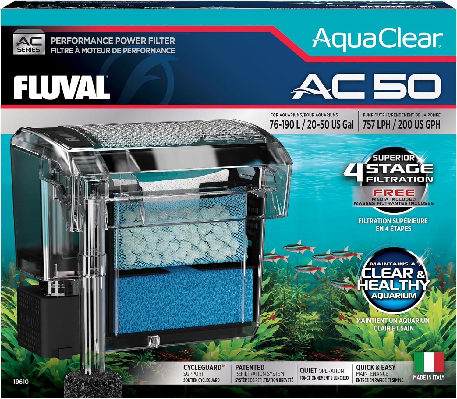 AC50 Power Filter, 20-50 US Gal / 76-190 L – Fluval USA (fluvalaquatics.com)