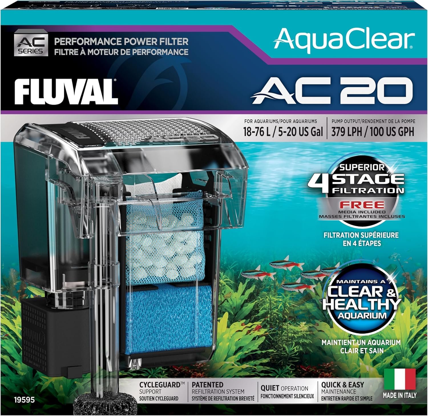 AC20 Power Filter, 5-20 US Gal / 18-76 L – Fluval USA (fluvalaquatics.com)