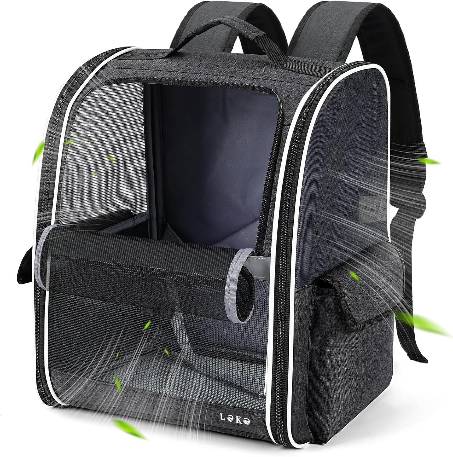 Lekereise Dog Carrier Backpack for Small Medium Large Dogs Cats up to 25 lbs, Breathable Pet Backpack Carrier with 3 Entrances, Collapsible Cat Backpack Carrier, Travel Hiking Puppy Backpack