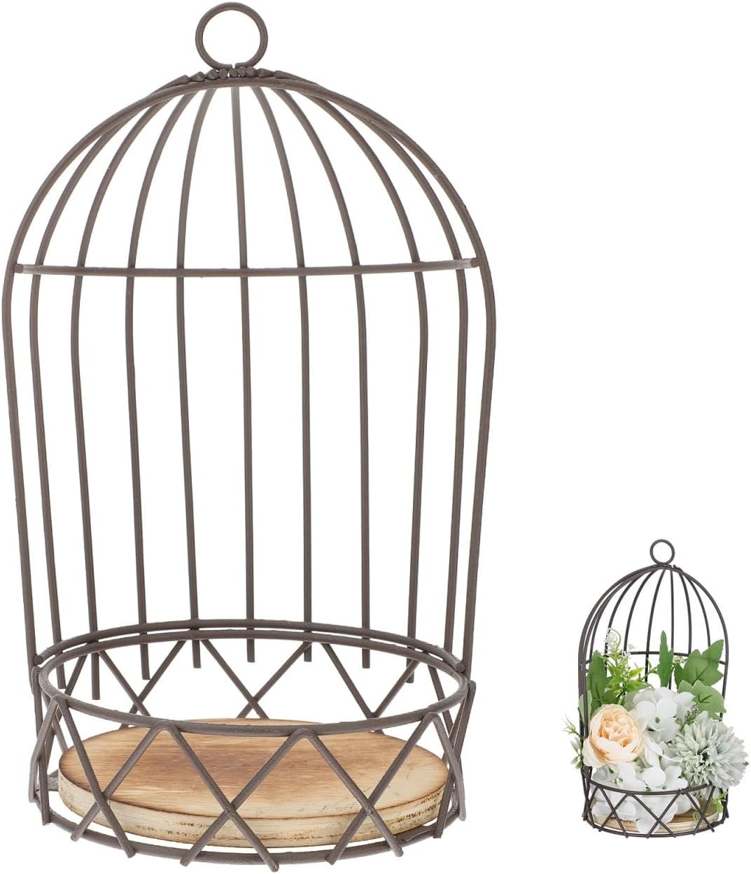 Abaodam Vintage Birdcage Flowerpot Rack 9.44X4.72X4.72In Decorative Metal Bird Cage Candle Holder Table Decor for Festival and Home