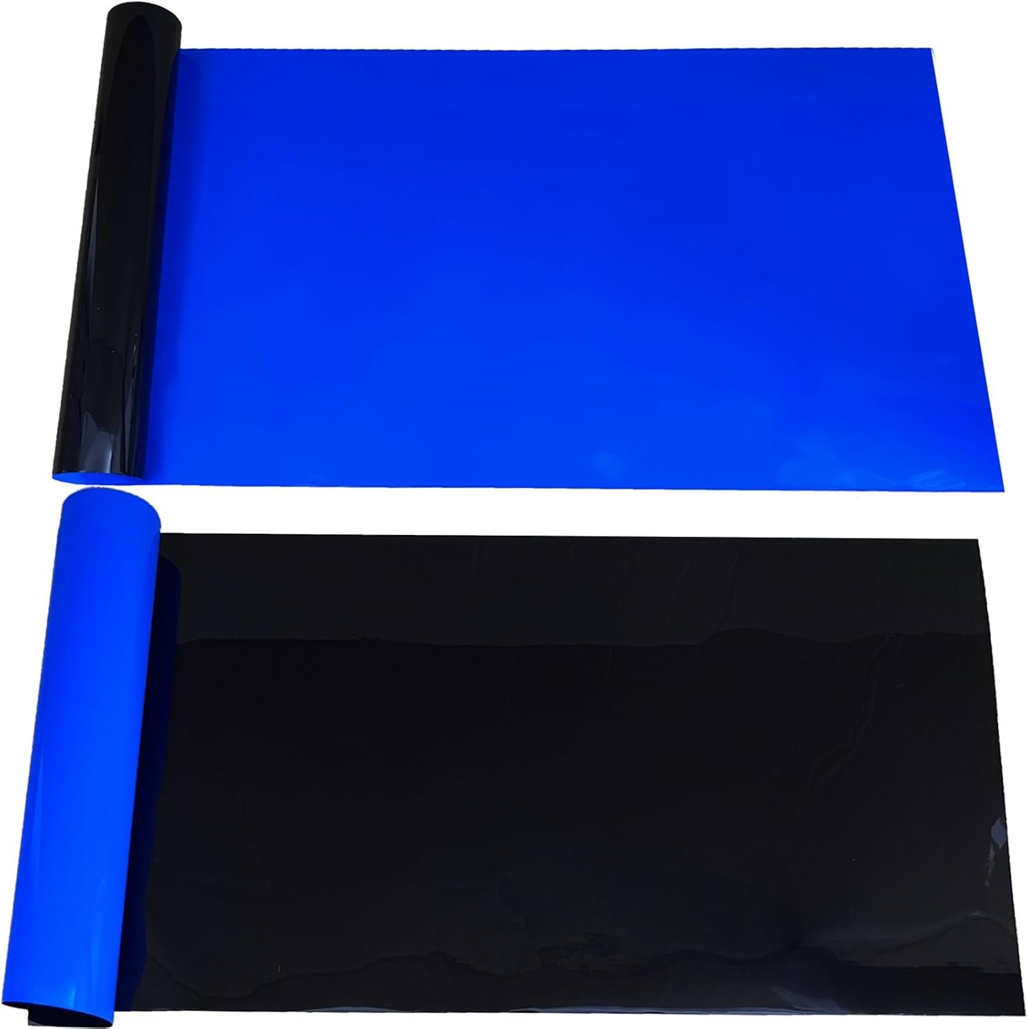 XCNO Aquarium Background for Fish Tank Wallpaper Black Blue Poster 12×33 in | Double-Sided Solid Colors, Glue-Free, Smooth Surface, Waterproof PVC, Easy to Intall and Clean, Simple to Trim, Reusable