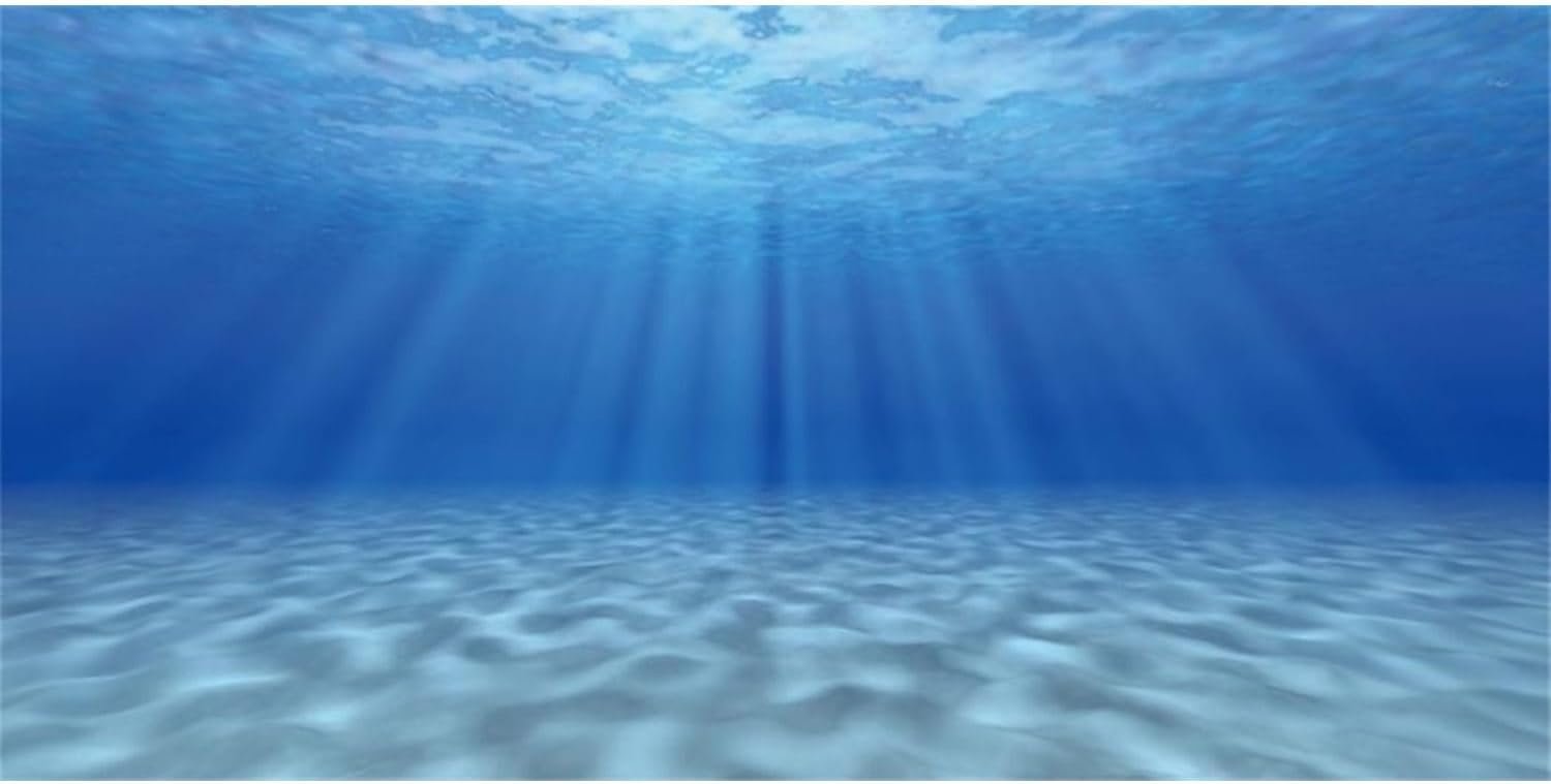 AWERT 24×16 inches Undersea Theme Ocean Floor Aquarium Background Fish Tank Background Polyester Background