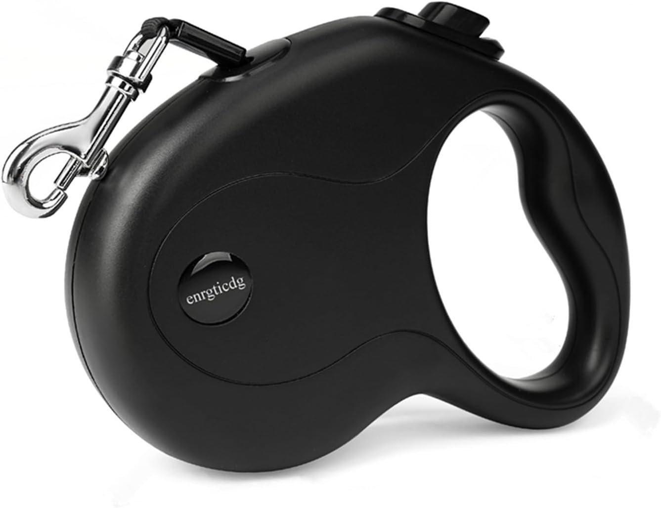 enrgticdg 16Ft Retractable Dog Leash,Light Weight Leash for Small to Medium Dogs/Cats Up to 50lbs,Stainless Steel Spring Strong Nylon Tape, Tangle Free, One-Handed Brake.(Black)