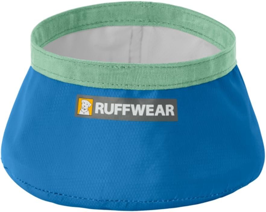 Ruffwear, Trail Runner Collapsible Dog Bowl, 4.2 Cups (1 L), Blue Pool | Ultralight Packable Water Bowl, Waterproof Coated Fabric, Packs Into Its Own Pocket, Pocket‑Friendly for On-the-Go Hydration,