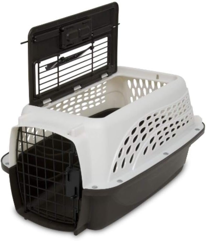 Petmate 2-Door Dog, Puppies & Cat Kennel, 19″, White | Top & Front Loading, Made in USA, Extra Small