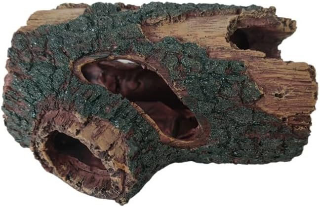 Aquarium Decaying Trunk Ornament, Resin Fake Logs Fish Tank Decor with Holes, 5.3 inch Driftwood Wood Decorations Ornament, Hollow Betta Hideout Reptile Hideaway Caves, Turtle Tree Trunk Hide Cave