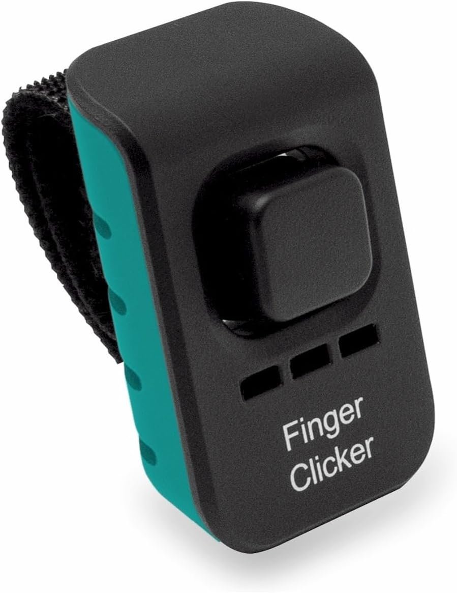 Educator Dog Training Finger Clicker with Audible Sound for Positive Reinforcement, Behavior and Obedience Pet Trainer, Teal | Adjustable Click Sound | Velcro Finger Strap | Portable Trainer | Positive Reinforcement | Teal