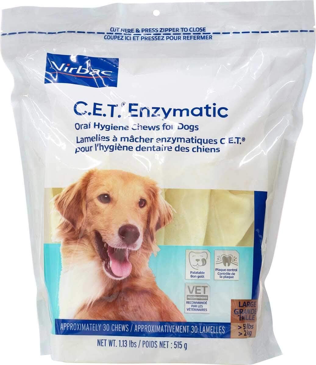 C.E.T. Enzymatic Oral Hygiene Chews for Large Dogs (51+ Pounds) – 90 (chews) by Virbac