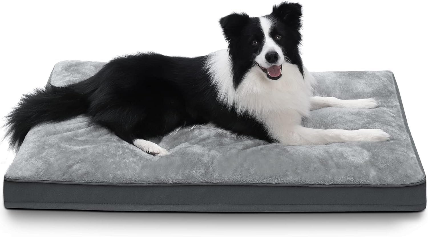NUPIDA Waterproof Large Dog Bed for Crate with Washable Cover, 35×22, Grey | TPU Waterproof Layer, Easy Clean Cover, Soft Plush Surface, Durable Oxford fabric, Non-Slip Bottom, For Large Breeds ≤50lbs