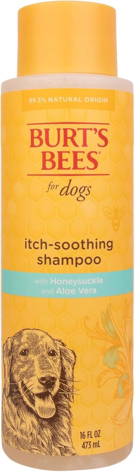 BURT’S BEES FOR PETS Itch Soothing Dog Shampoo, Honeysuckle, 16 Fl Oz | Honeysuckle and aloe, pH-balanced formula, 95%+ natural origin, no sulfates or fragrances