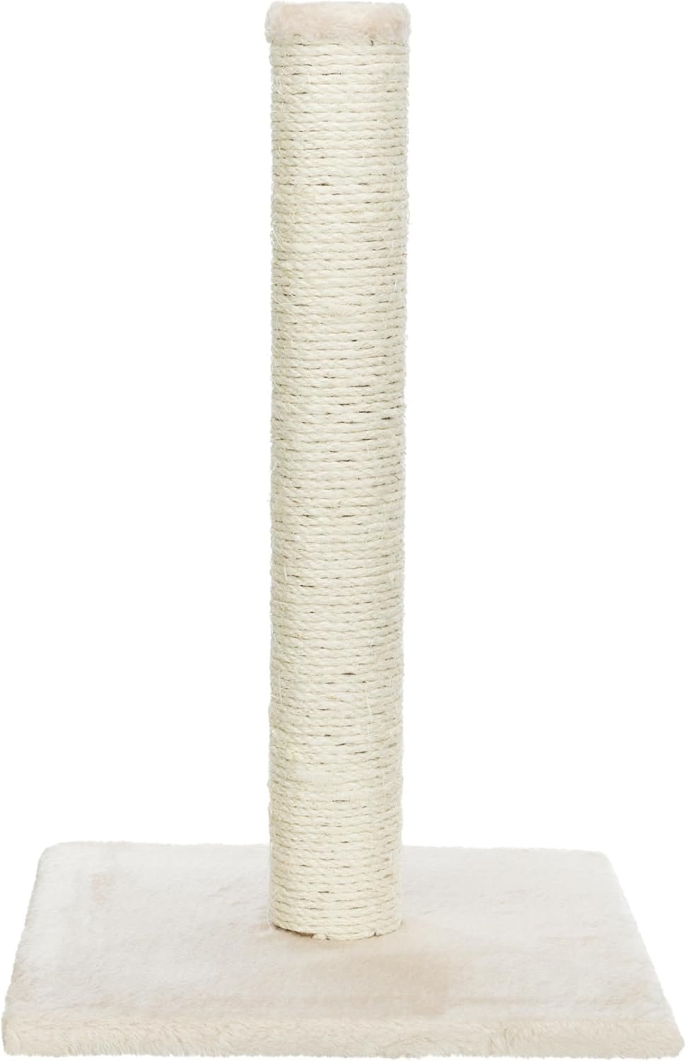 Trixie Parla Cat Scratching Post 24.4 Inch – Cat Scratcher with Soft Fabric Covering Base and Durable Natural Jute Rope – Beige