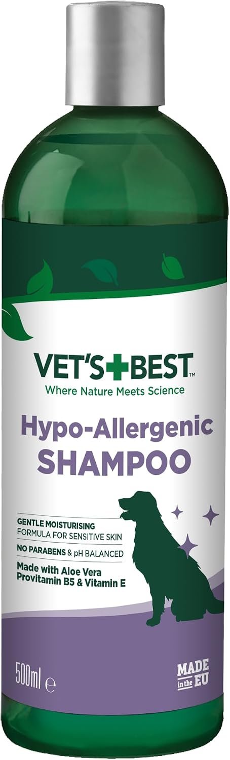 Vet’s Best Hypo-Allergenic Shampoo for Dogs | Dog Shampoo for Sensitive Skin | Relieves Discomfort from Dry, Itchy Skin | Cleans, Moisturizes, and Conditions Skin and Coat , 16 oz | Hypo-Allergenic Shampoo, Cleans, Moisturizes & Conditions, Helps Relieve Dry Itchy Skin, Gentle Formula for Dogs