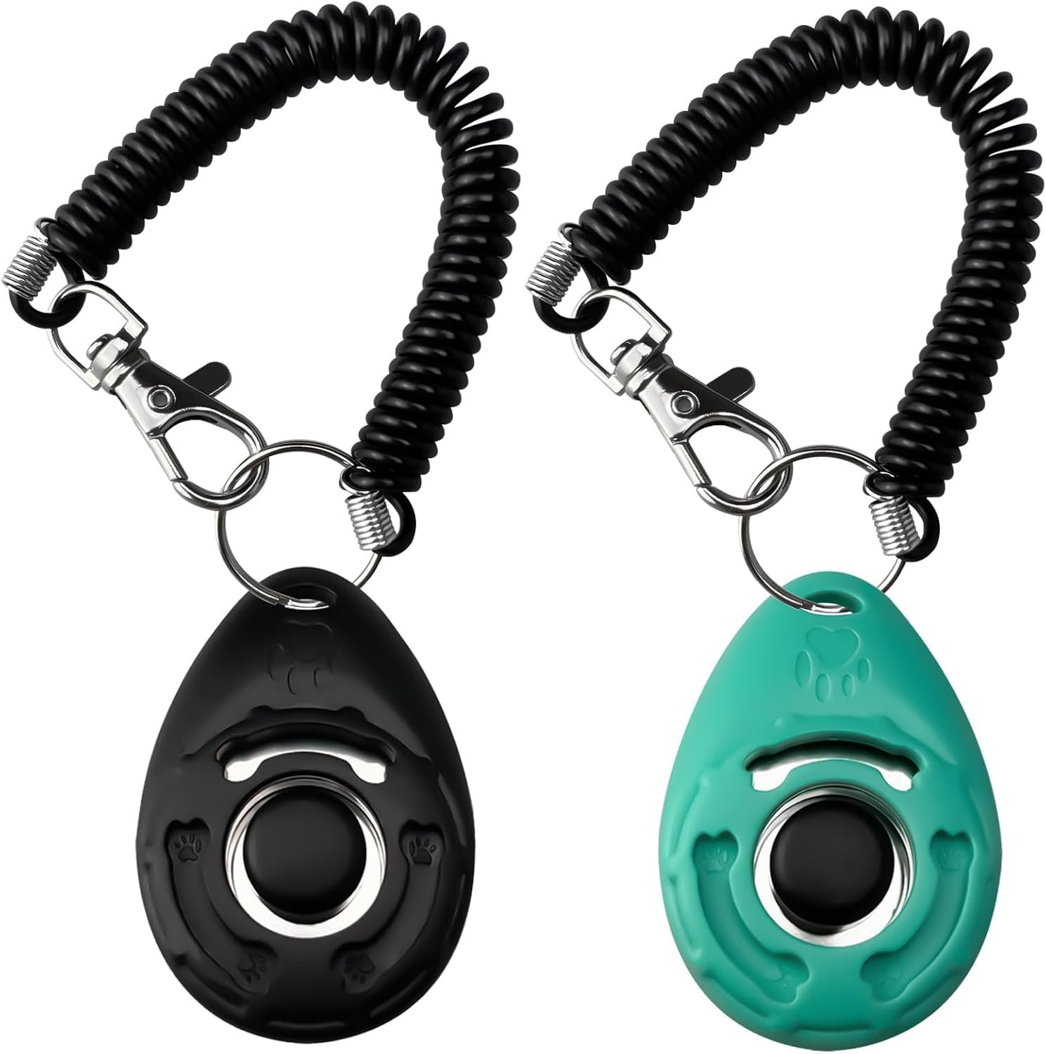 ABSONE Dog Clicker for Training with Wrist Strap, Dog Clicker Trainer Tools | Training Clicker for Puppy, Cat, Potty, Bird, Horse, Pet, Behavior Aids, 2 Pack Black and Green