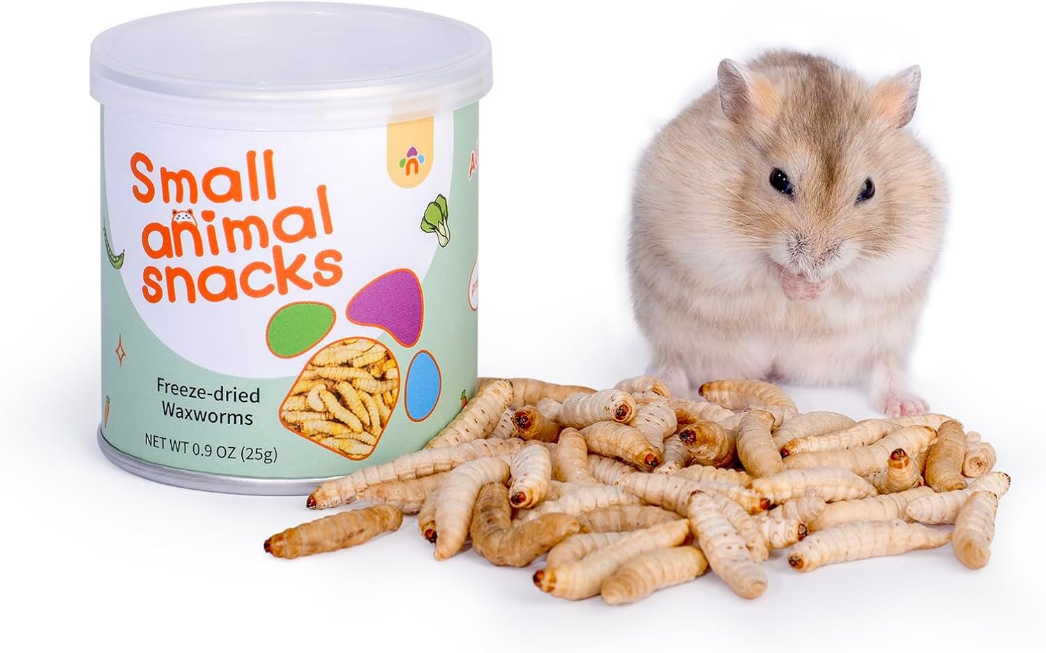 Niteangel Small Animal Snack & Treats – Freeze-Dried Worms & No Additive | Delivers Essential Vitamins & Minerals- Small Animal Natural Treat for Dwarf Syrian Hamsters Gerbils Mice Degus or Small Pets
