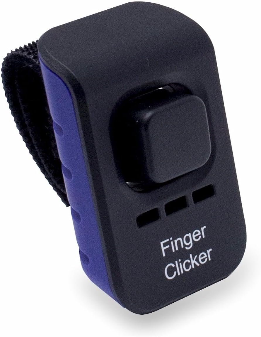 Educator Dog Training Finger Clicker with Audible Sound for Positive Reinforcement, Behavior and Obedience Pet Trainer, Blue | Positive Reinforcement Trainer | Audible Click | Portable Design | Finger-Mounted | Blue