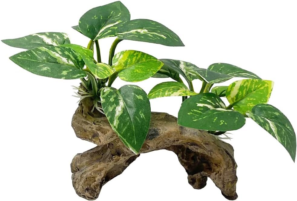 Fish Tank Decorations Aquarium Decor Ornaments Betta Silk Leaf pad Hammock Artifical Driftwood cave Goldfish Bowl Accessories (Type-C)