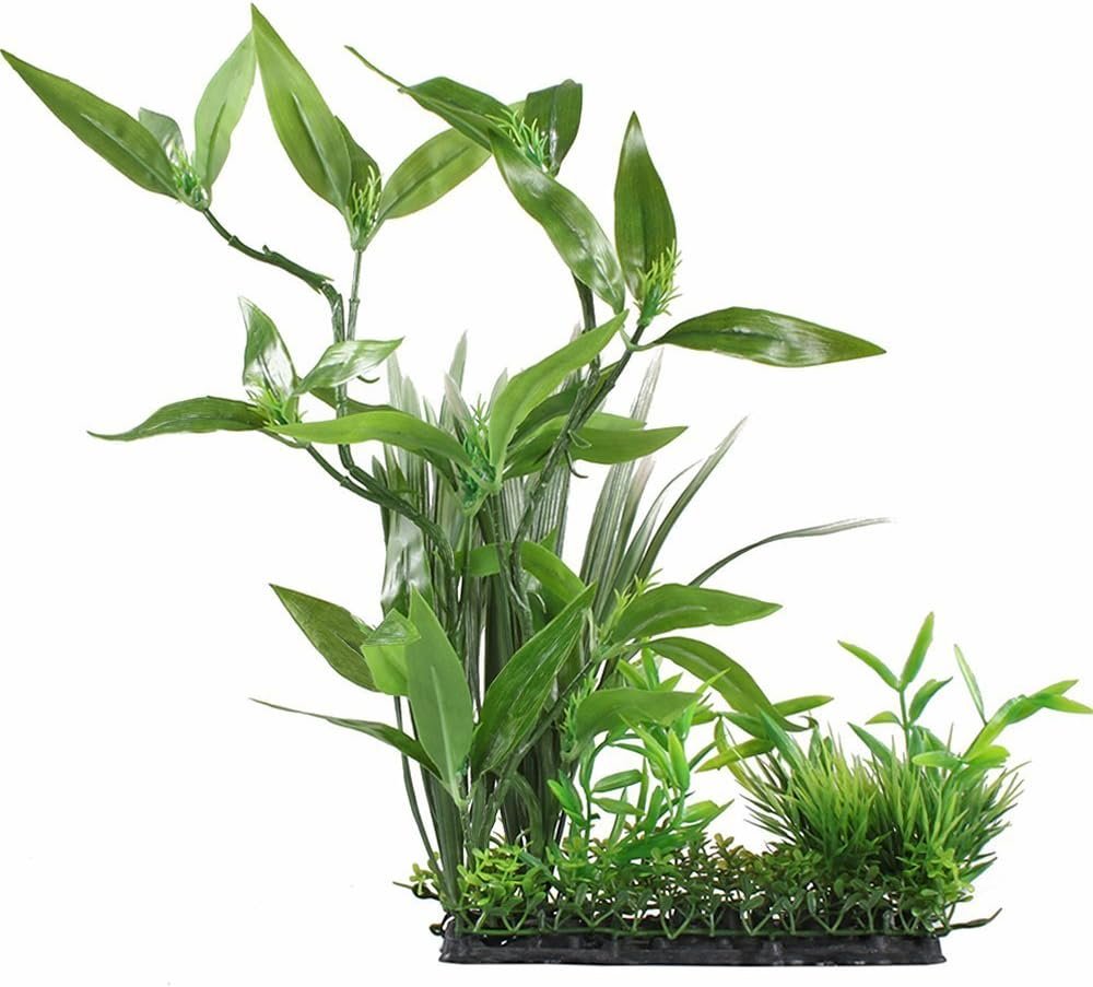 CNZ Aquarium Decor Fish Tank Decoration Ornament Artificial Plastic Plant Green 13″ Tall | Fish Tank Decoration, Ornament