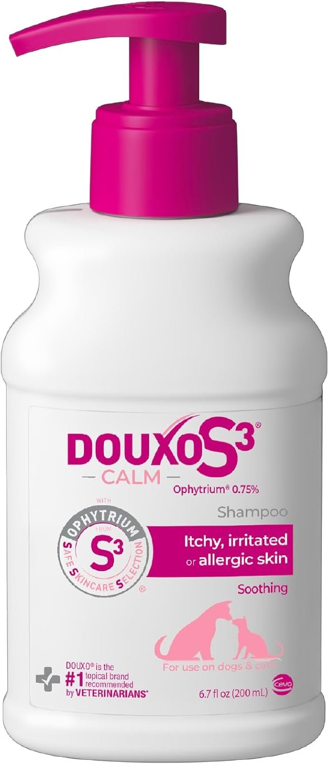 Douxo S3 Calm Dog Shampoo for Itchy Skin Relief, Dog Shampoo for Allergies and Itching, Soothes Itchy, Irritated or Allergic Skin For Dogs and Cats, 6.7 fl oz | Dog Shampoo for Allergies and Itching, Soothes Itchy, Irritated or Allergic Skin For Dogs and Cats, 6.7 fl oz