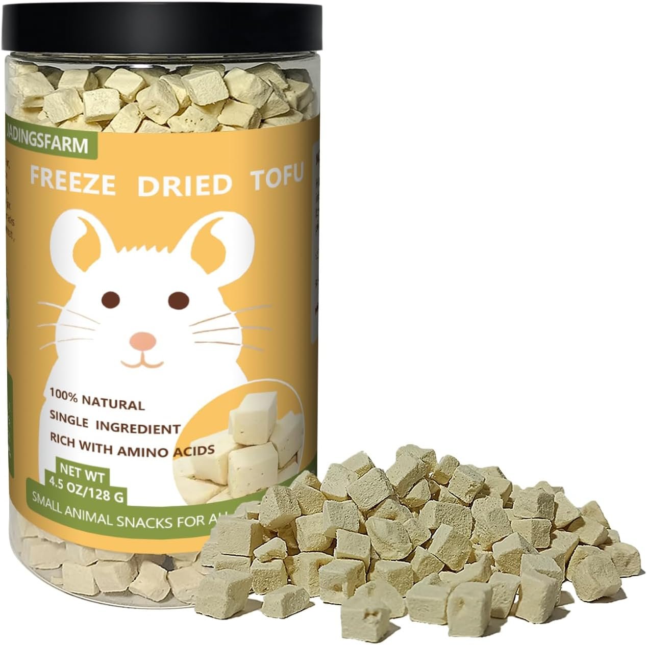 Natural Hamster & Gerbil Food 6oz, Vitamin & Mineral Rich Daily Diet for Hamsters, Gerbils ,Guinea Pigs, Chinchillas ,Supports Dental Health and Digestion, Fruit & Vegetable Hamster Food (Tofu)