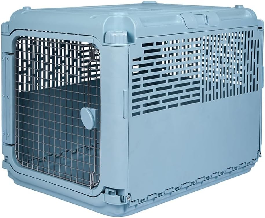 Sport PET Plastic Kennels Rolling Plastic Wire Door Travel Dog Crate, Collabsible Kennel, 22.1″ L x 23.3″ W x 30.6″ H