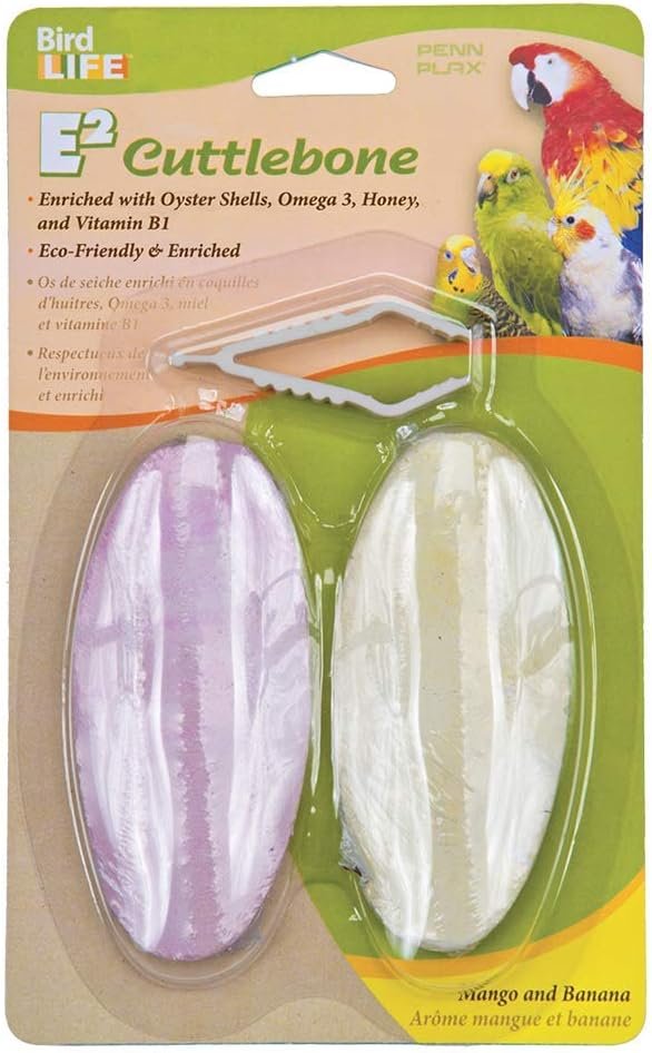 Penn Plax E2 Mango & Banana Cuttlebones, Pack Of 2 Cuttlebones, BA656