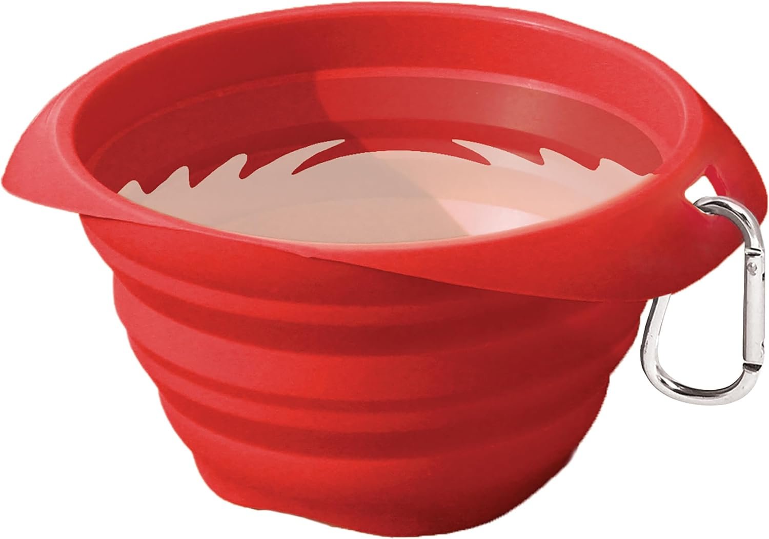 Kurgo Collaps-A-Bowl, Barn Red | Collapsible Travel Dog Bowl, Holds up to 24oz, Food-Grade Silicone, PVC & BPA-Free, Dishwasher Safe, Includes Carabiner Clip