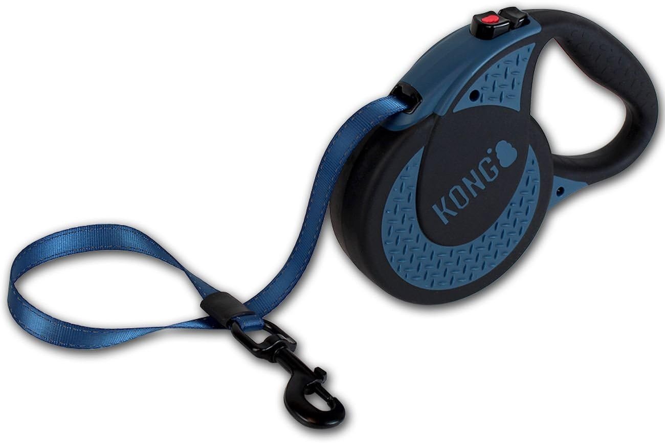 Kong Alcott Ultimate Retractable Dog Leash, Extra Large, Blue, 16′ Long
