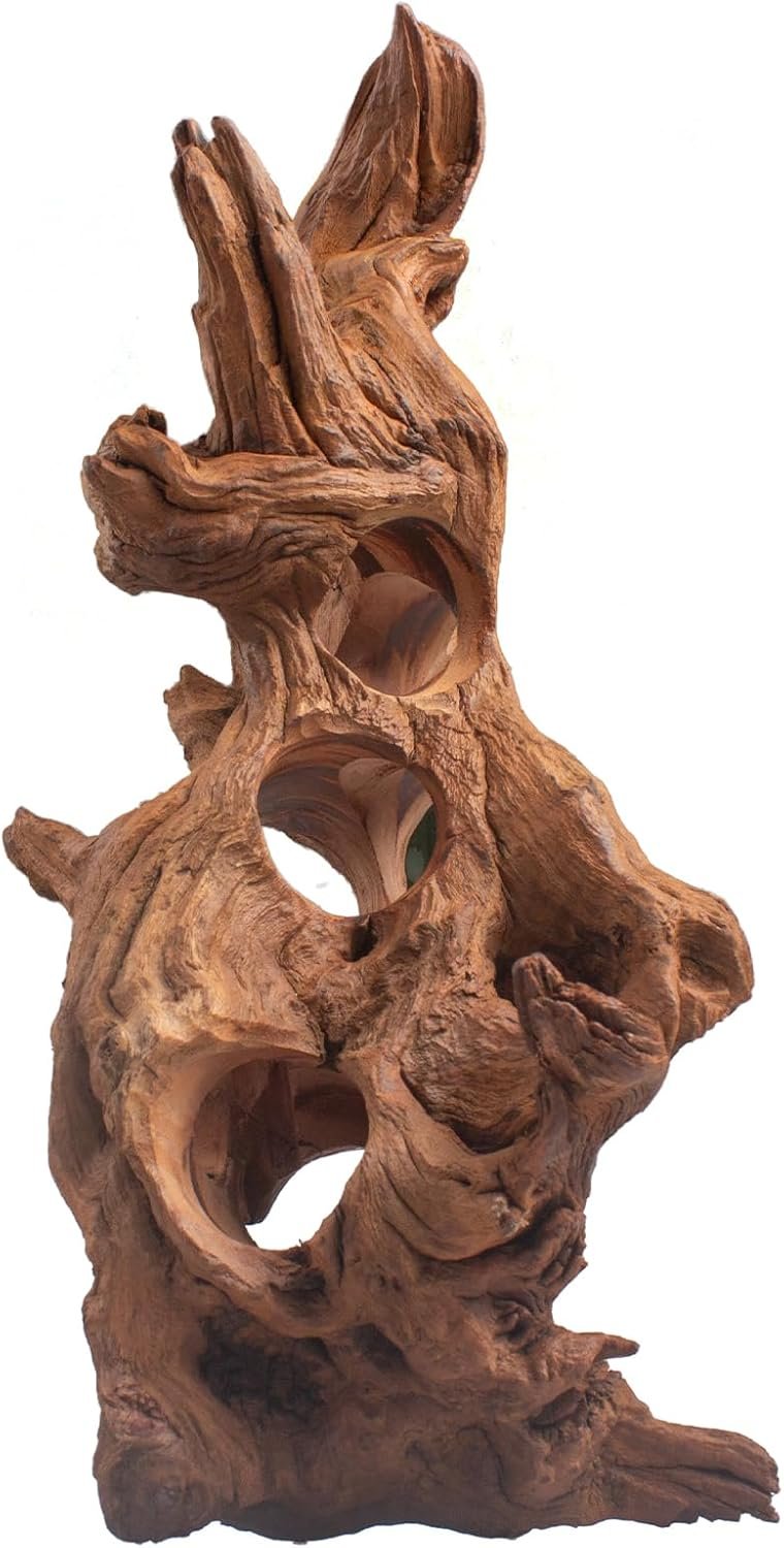 emours Porous Natural Driftwood for Aquarium, Aquascaping Driftwood with Holes, Hand-Selected Tunnels & Hideouts, Aquascaping Hardscape, Terrarium Reptile Décor, No Paint or Resin (12-16″ (30-40 cm))