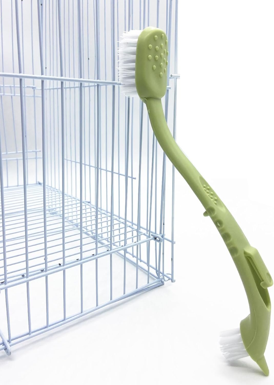 Bird Cage Cleaning Brush,Two Brush Heads,Long-Handled Tool