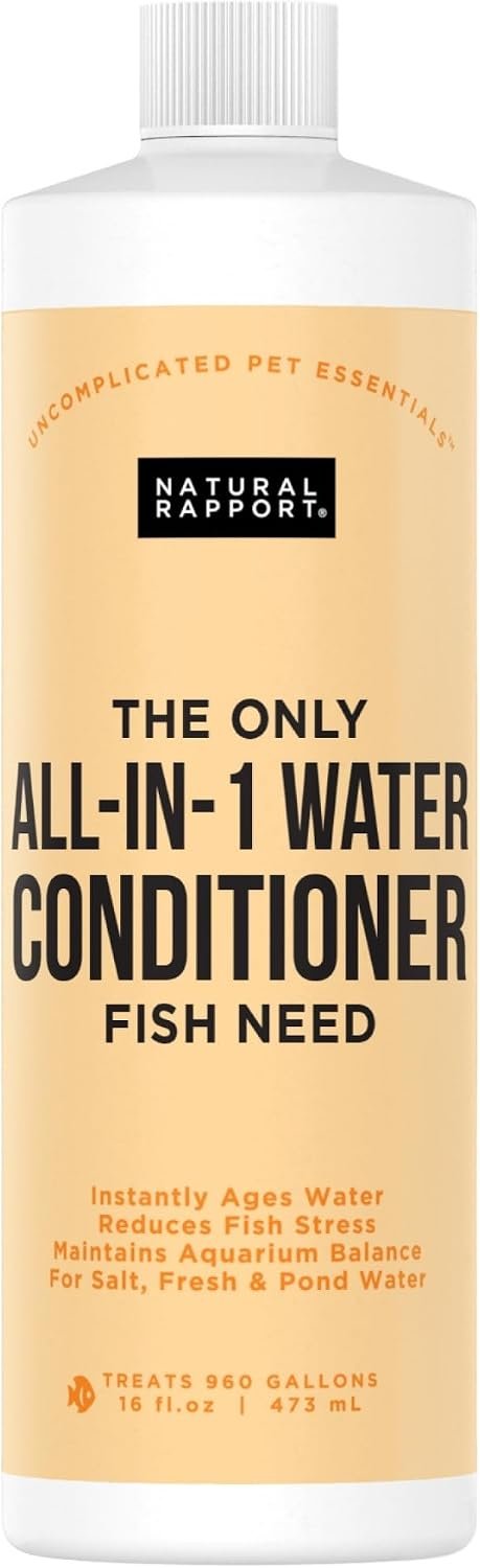 Natural Rapport Aquarium Water Conditioner, All-in-1 Dechlorinator, 16 oz | 11-ingredient all-in-1, treats 960 gal – Removes ammonia, chlorine & metals – For fresh & saltwater tanks