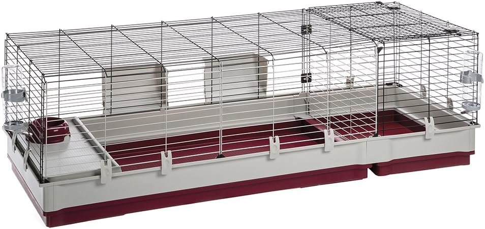 Ferplast Krolik XXL Rabbit Cage w/Wire Extension | Rabbit Cage Includes All Accessories & Measures 63.8L x 23.62W x 19.68H Inches | 1-Year Warranty
