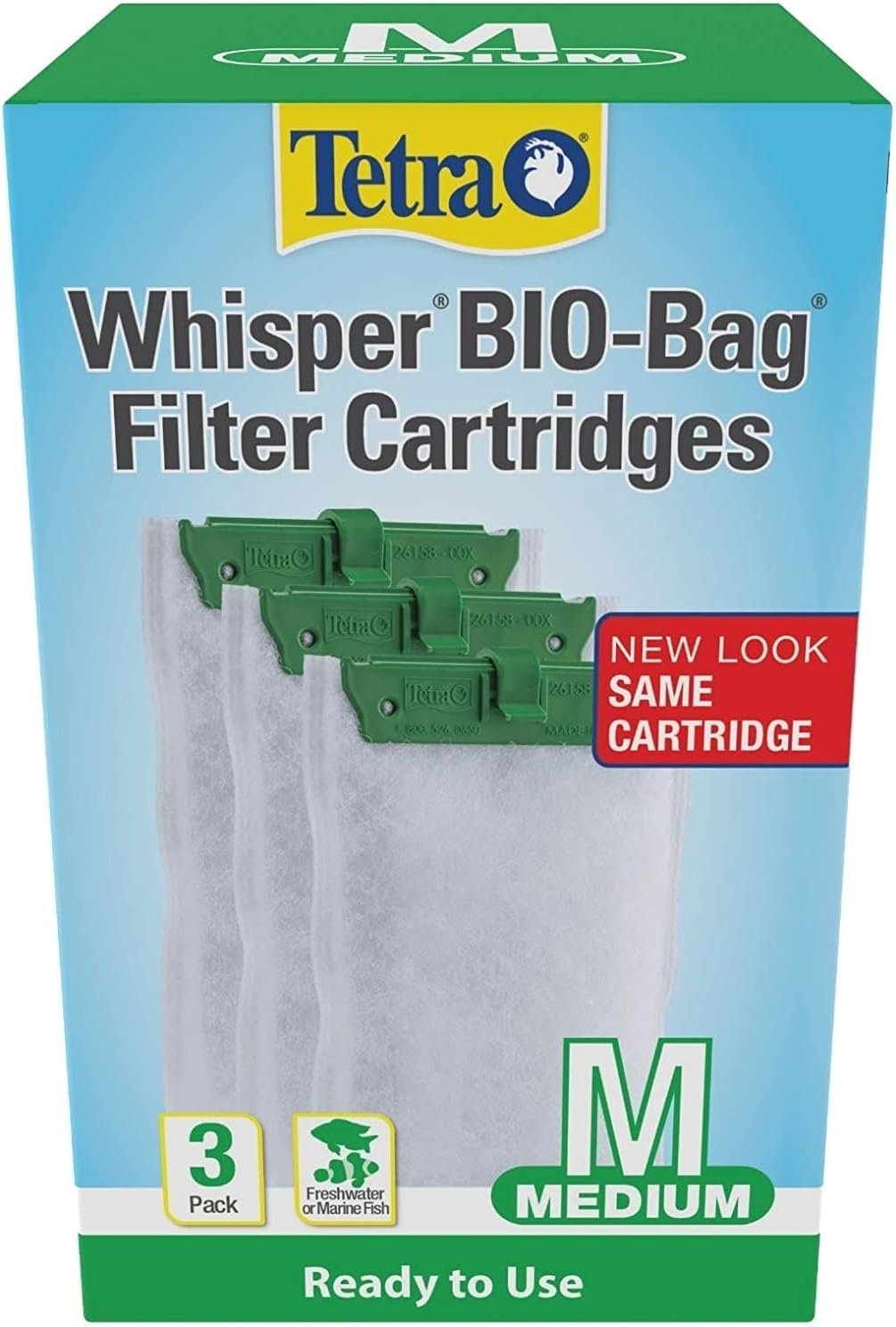 Tetra Whisper Bio-Bag Medium Filter Cartridges for Aquariums, 3 Count | Ready to Use, Fits Tetra Whisper Fish Tank Filters 5-10 Gal, PF-10, IQ 10, Replace Monthly