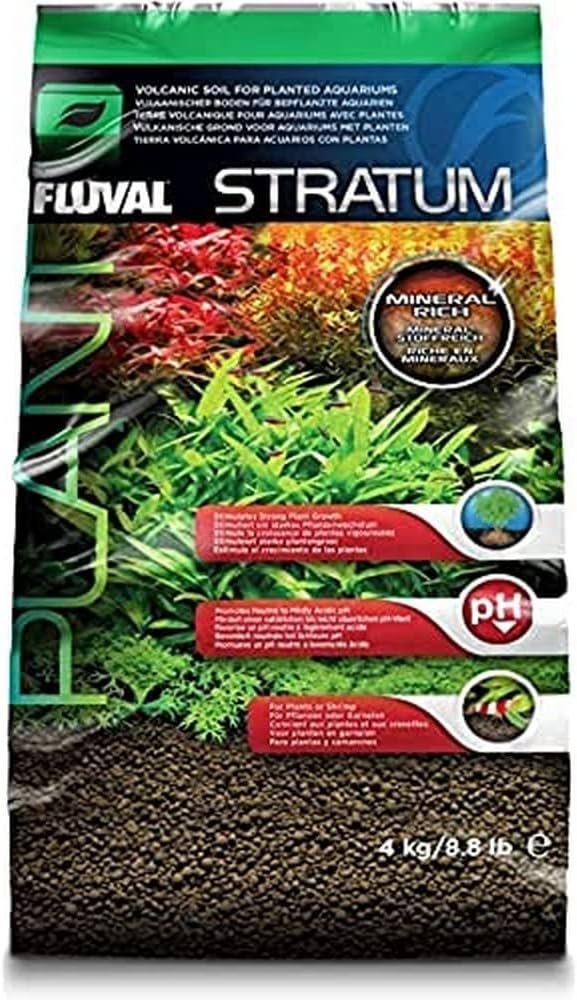 Fluval 12694 Plant and Shrimp Stratum for Freshwater Fish Tanks, 8.8 lbs. | Aquarium Substrate for Strong Plant Growth, Supports Neutral to Slightly Acidic pH