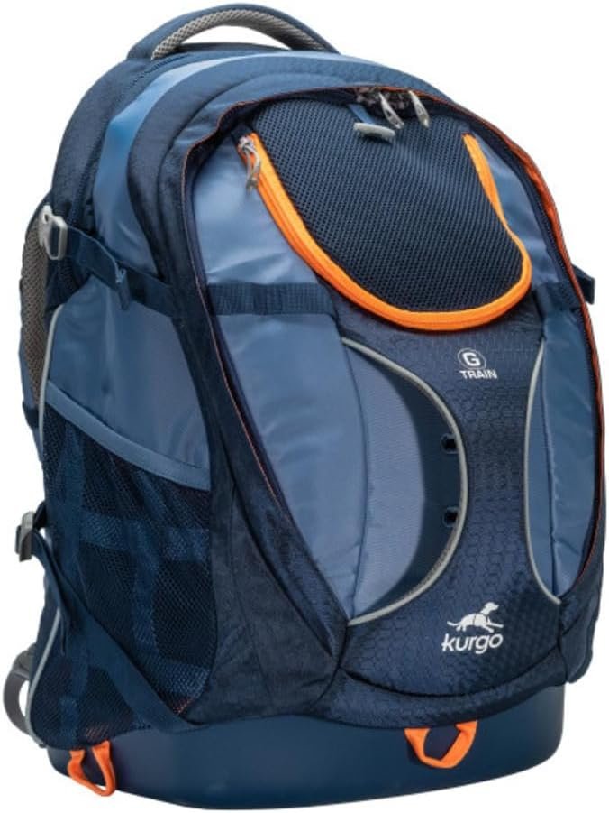 Kurgo G-Train Pet Carrier Backpack, Navy Blue | Cat & Dog Daypack for Outdoors & Travel, Waterproof Bottom, Ventilated Mesh Panels, Storage Pockets, For Pets up to 25Lbs