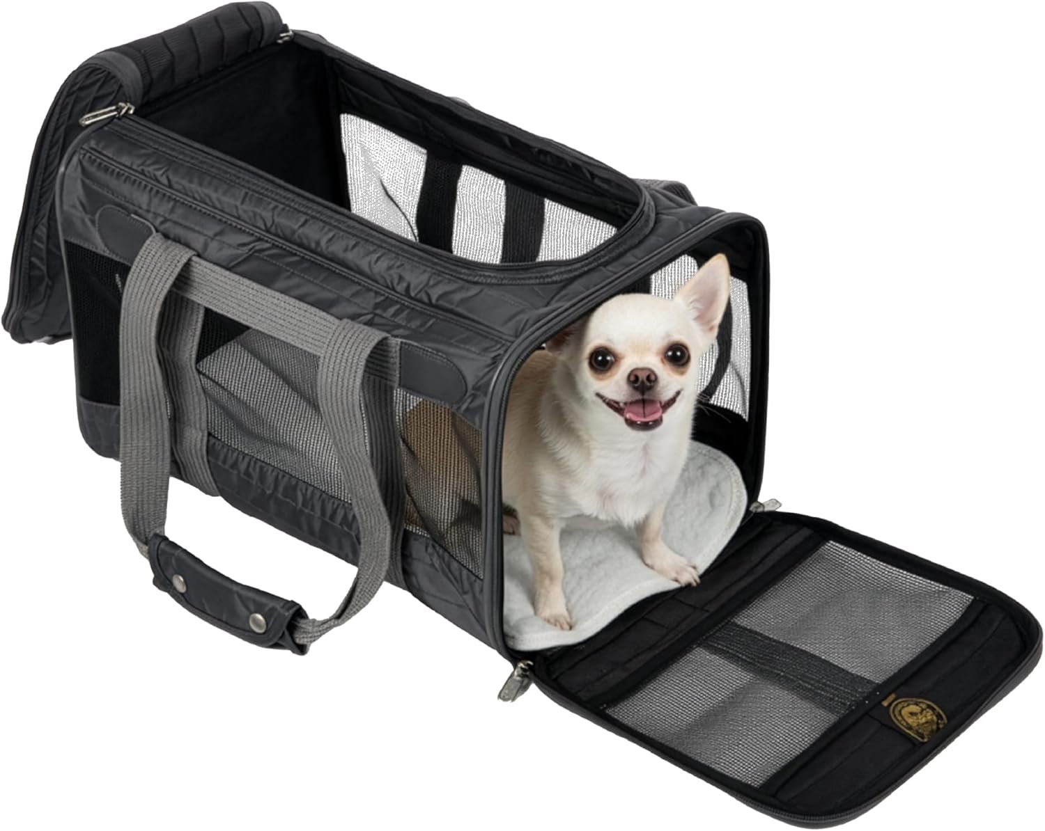 Sherpa Original Deluxe Travel Pet Carrier, Airline Approved & Guaranteed On Board – Charcoal Gray, Medium