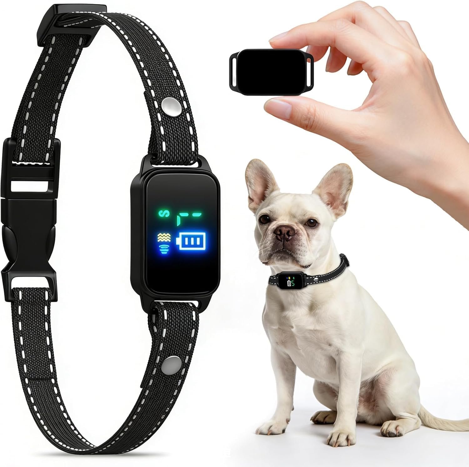 Bark Collar, Dog Bark Collar, Training Bark Collar | 5-60LBS Small & Medium Dogs, IP67 Waterproof, Rechargeable Anti Barking Collar with 3Modes, 5 Beep&7 Level Sensitivity Black